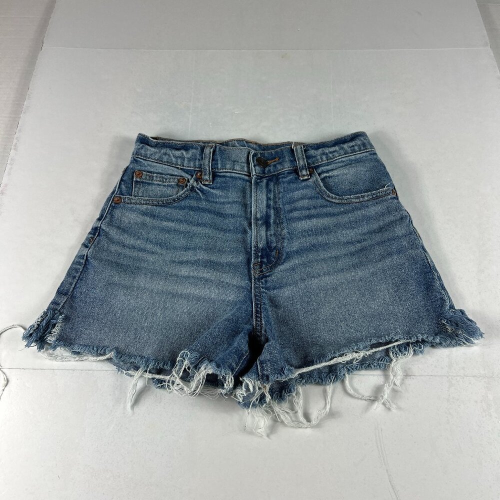 American Eagle Shorts Womens 26* 90s Boyfriend Blue Cut Off  Stretch Jorts Tag 0
